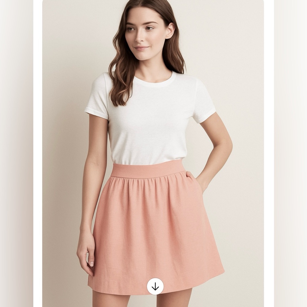 LOFT Women’s Peach Pink Linen Skirt Size 14 NWT